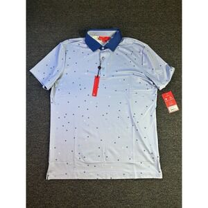 New Redvanly Golf Polo Men's Medium Purple Savile Performance‎ Stretch Geometric